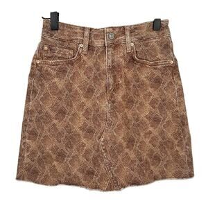 Paige Aideen Skirt Brown Animal Print A-Line Mini Skirt Bohemian Going Out 24